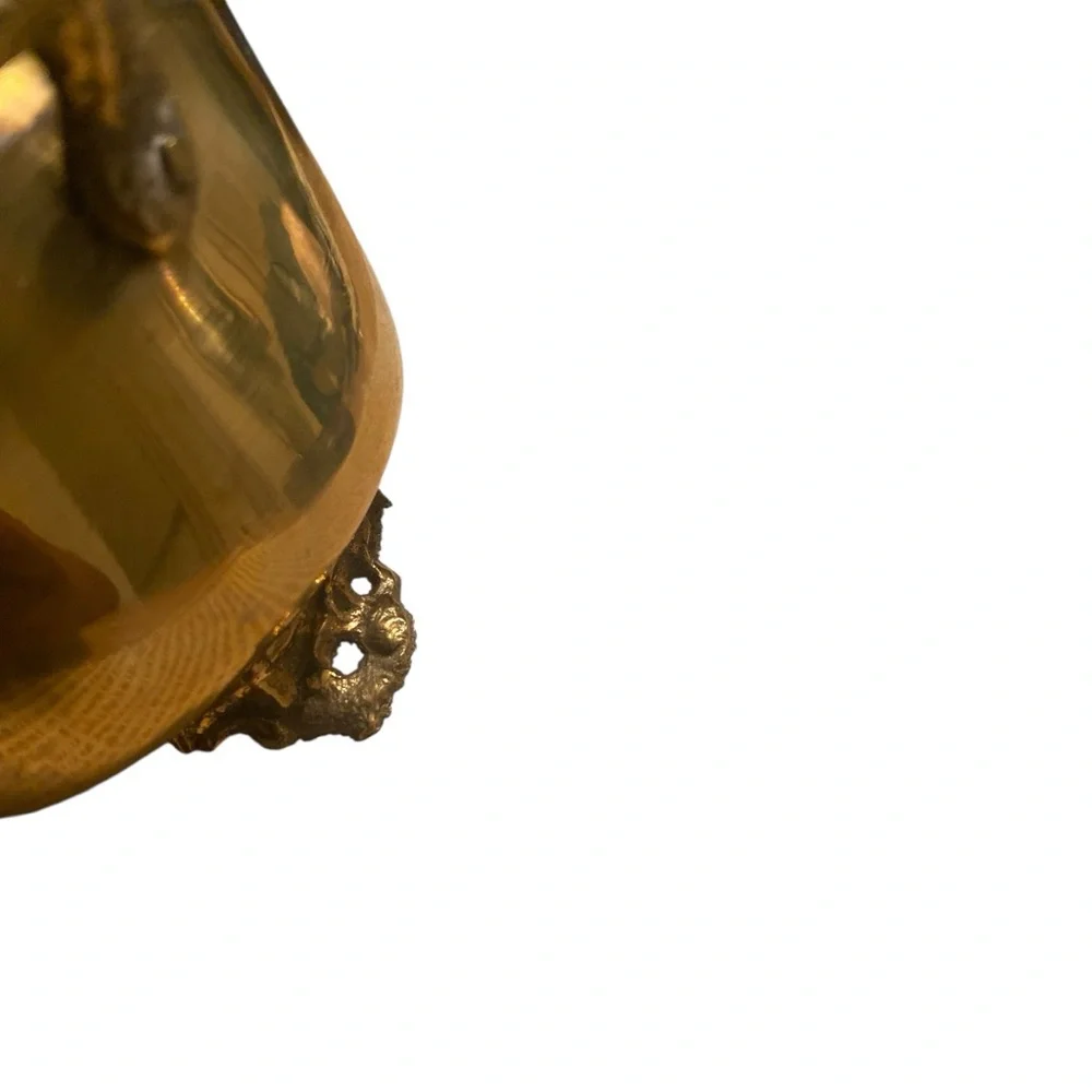 Vintage Brass Footed Planter Pot